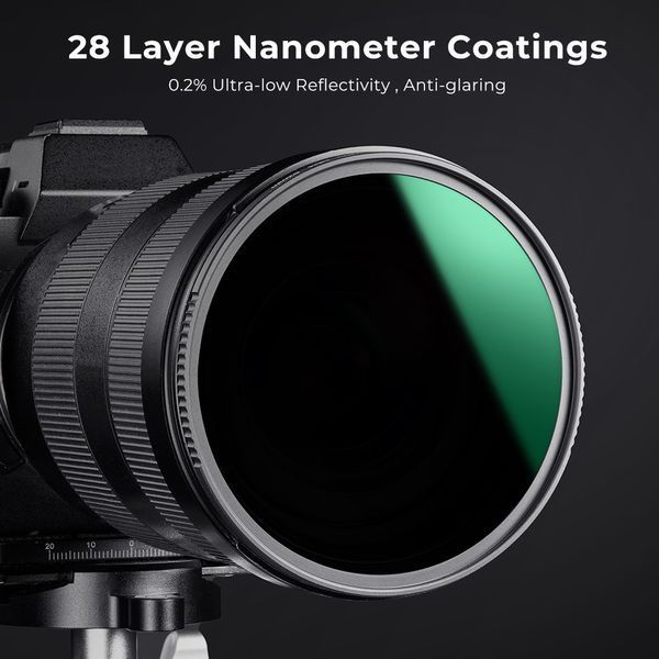 Світлофільтр з фіксованою нейтральною щільністю K&F Concept Nano-X ND1000 (10 ступенів) 62мм (KF01.1004)