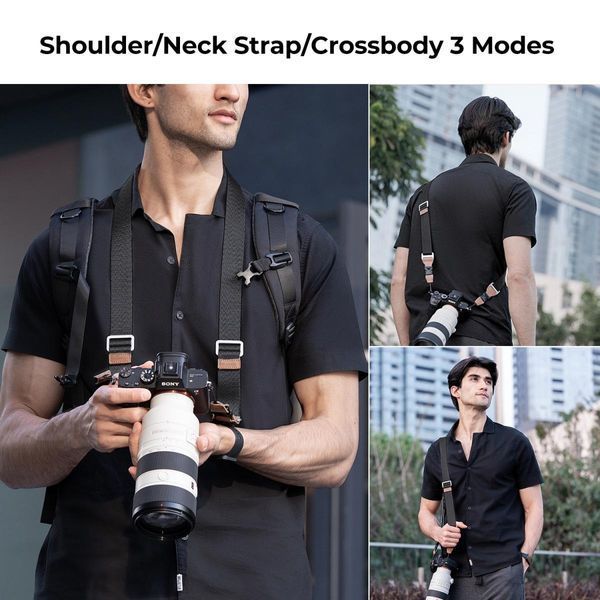 Регулируемый быстросъемный ремень для фотокамеры K&F Concept URBAN WANDER 01 Black на шею, плечо, 32*1600мм (KF13.115V1) KF13.115V1 фото