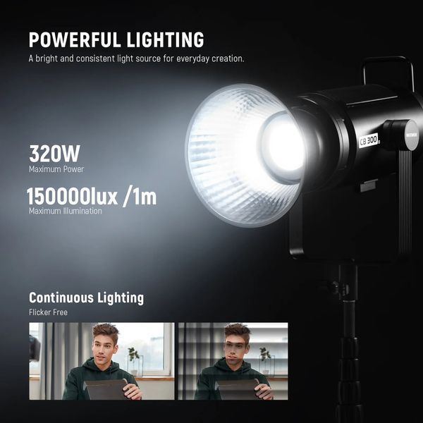 Мощный двухцветный студийный видеосвет NEEWER CB300B 320 Вт Bi-Color LED Video Light (2700-6500K, APP контроль, поддержка 2,4G) 10103256 фото