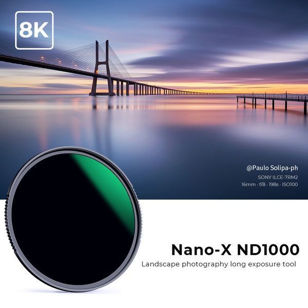 Світлофільтр з фіксованою нейтральною щільністю K&F Concept Nano-X ND1000 (10 ступенів) 62мм (KF01.1004)