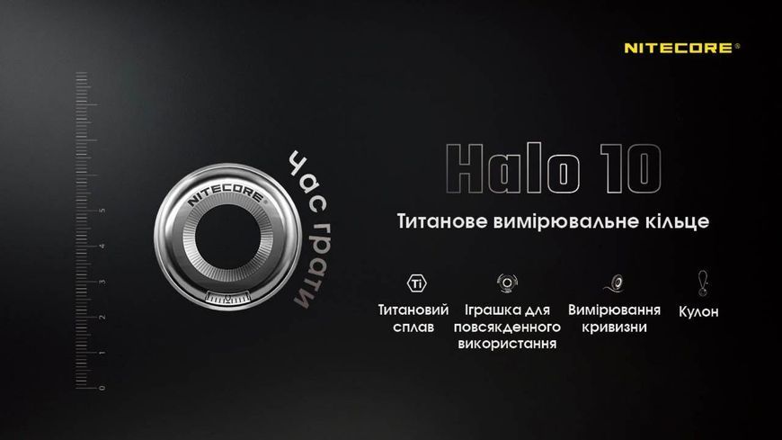 Титановое измерительное кольцо, линейка, подвеска на шею Nitecore Halo 10 011212.2 фото