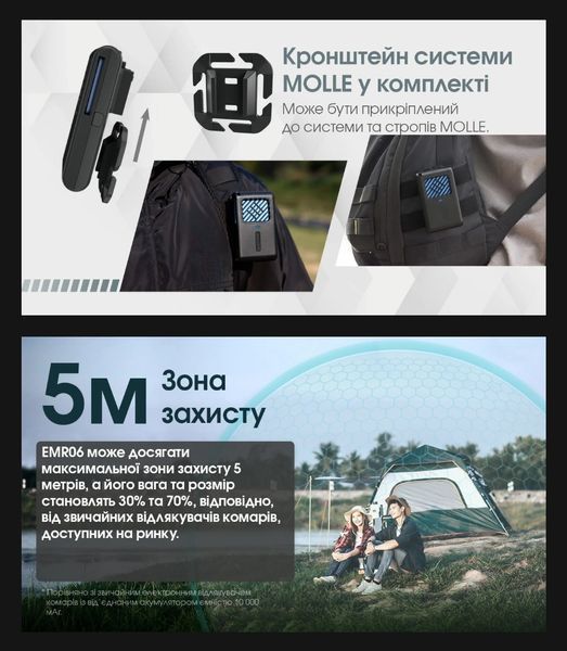 Фумігатор портативний бездротовий Nitecore EMR06, чорний (вбудований акумулятор 1800мАг)