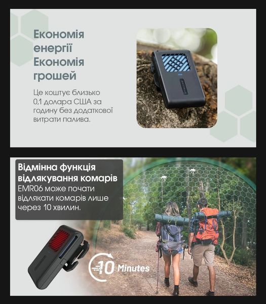 Фумігатор портативний бездротовий Nitecore EMR06, чорний (вбудований акумулятор 1800мАг)