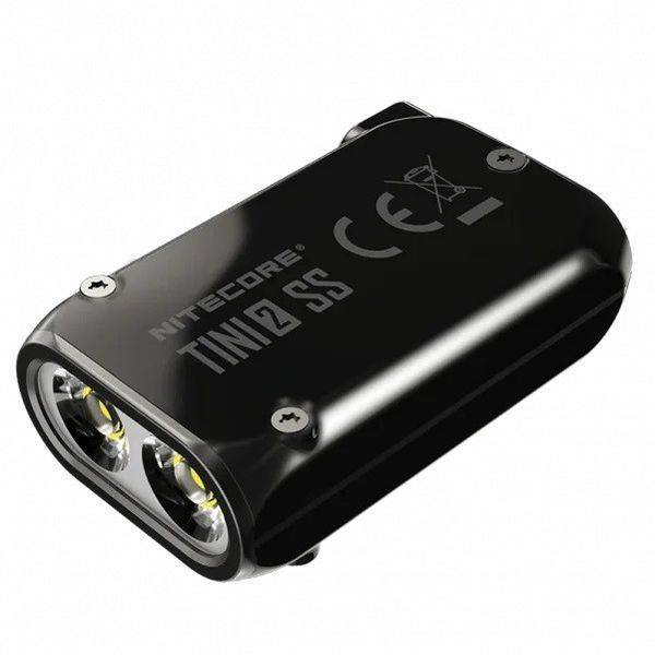 Мощный фонарик с LED дисплеем Nitecore TINI 2 SS, черная смола (USB Type-C, 500 Люмен, 89м) 010310 фото