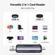 Кардридер Ugreen USB 3.0 + Type-C для TF SD Micro SD OTG адаптер металевий Grey (CM185) 100822.1 фото 3