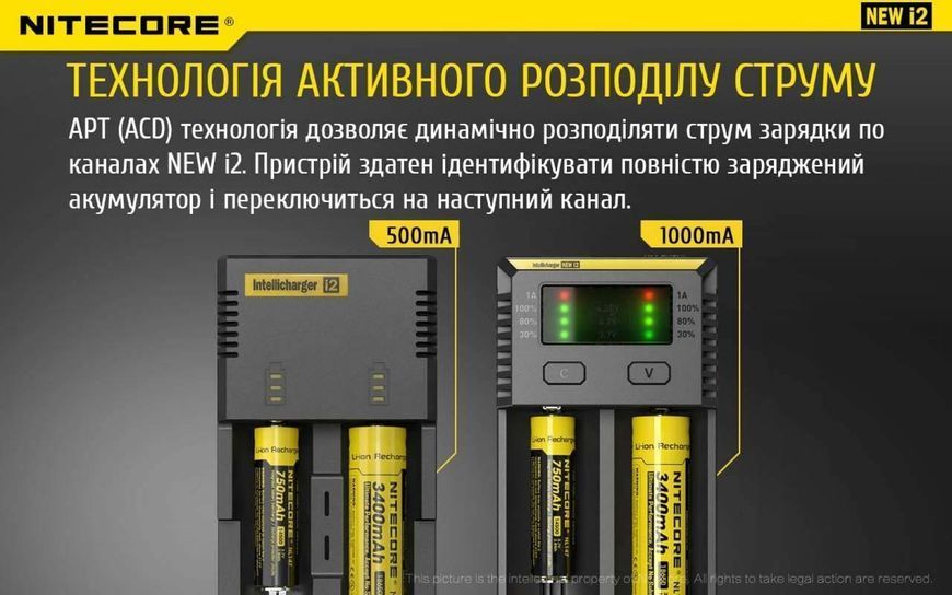Зарядний пристрій для акумуляторів Nitecore NEW i2 двоканальний 010418 фото