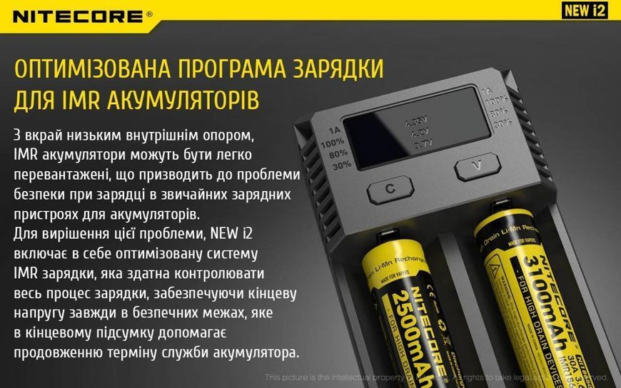 Зарядний пристрій для акумуляторів Nitecore NEW i2 двоканальний 010418 фото