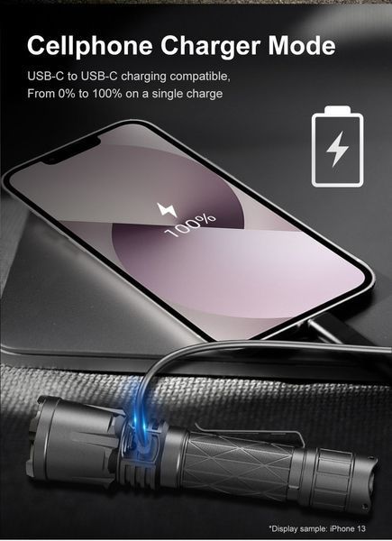 Потужний ручний тактичний ліхтар Klarus XT21X PRO з функцією павербанку (4400Лм, 336м, 1*21700, 5000мАг) 170102 фото