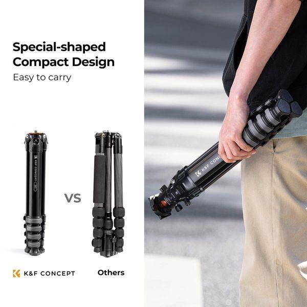 Алюминиевый штатив для камеры K&F Concept Mutate Series M1+ BH-36L (высота 177cм, груз. 15кг) (KF09.105V1) KF09.105V1 фото