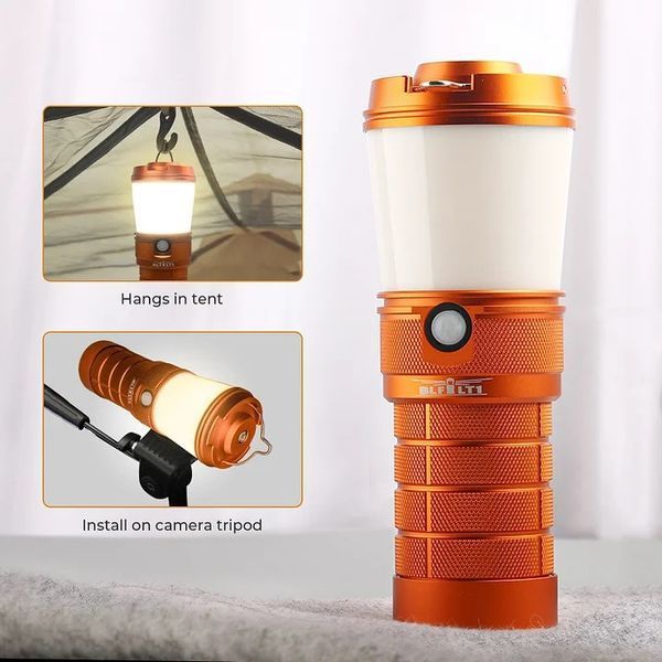 Акумуляторний кемпінговий ліхтар Sofirn BLF LT1 помаранчевий, з функцією Power Bank (4*3000мАг), 2700-5000К