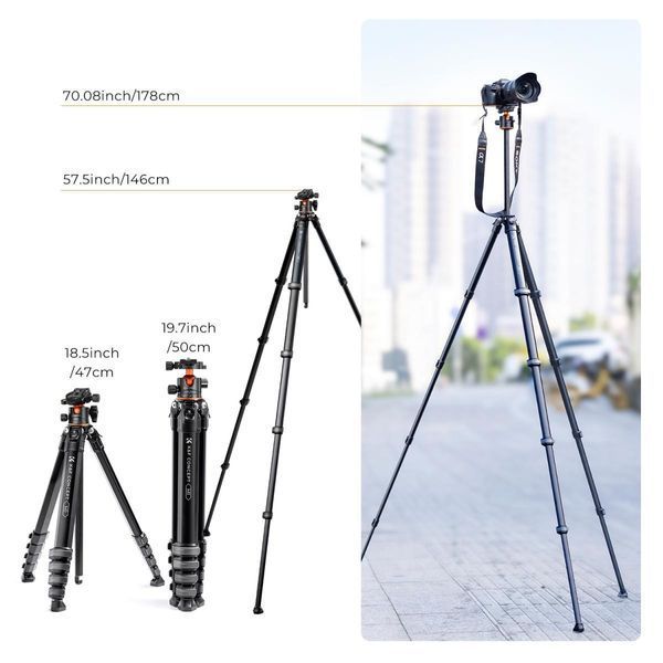 Алюминиевый штатив для камеры K&F Concept Mutate Series M1+ BH-36L (высота 177cм, груз. 15кг) (KF09.105V1) KF09.105V1 фото