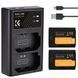 Комплект з двох акумуляторів та зарядного пристрою K&F Concept NP-FZ100 2280mAh для камер Sony (KF28.0016) KF28.0016 фото 1