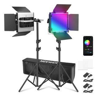 Студійне відеосвітло NEEWER RGB660 PRO II комплект з двох ламп, двох штативів-стійок та сумки для зберігання 10105109 фото