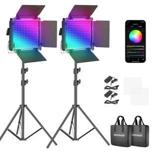 Студійне відеосвітло NEEWER RGB660 PRO комплект з двох ламп та двох штативів-стійок 10098759 фото