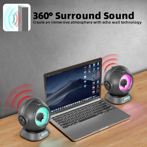 Bluetooth-колонка Sovenomund Ferrofluid космонавт с 2 регулируемыми режимами и цветной подсветкой, Silver 100313.3 фото