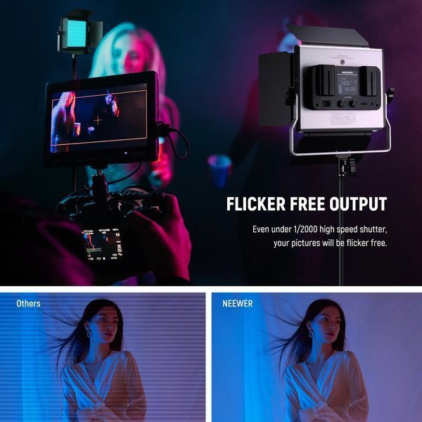 Студийный видеосвет NEEWER RGB660 PRO II комплект из двух ламп, двух штативов-стоек и сумки для хранения 10105109 фото