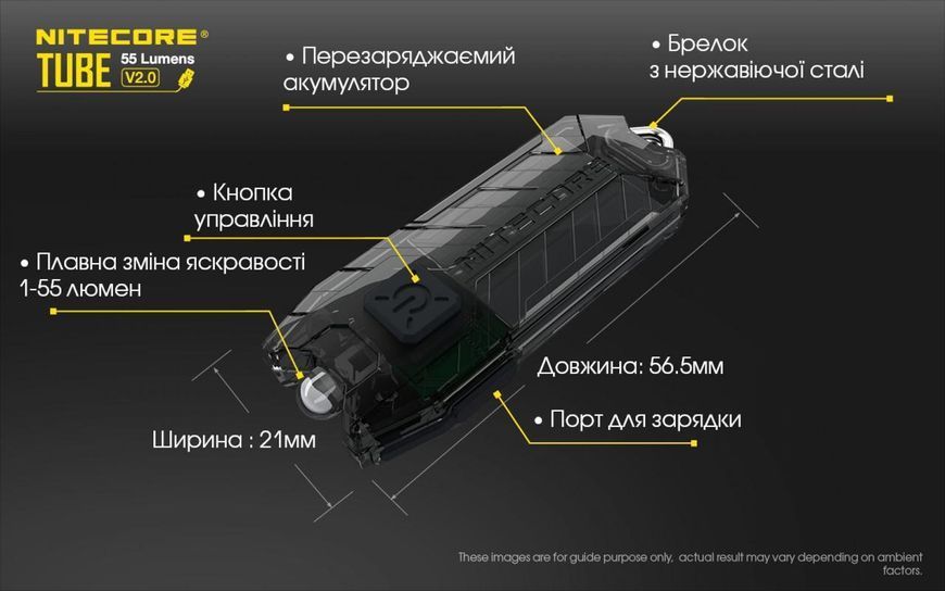 Nitecore TUBE V2.0, чорний Наключний ліхтар 010307.2 фото