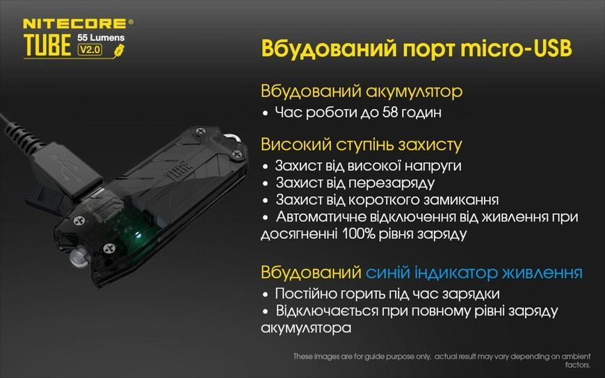 Nitecore TUBE V2.0, чорний Наключний ліхтар 010307.2 фото