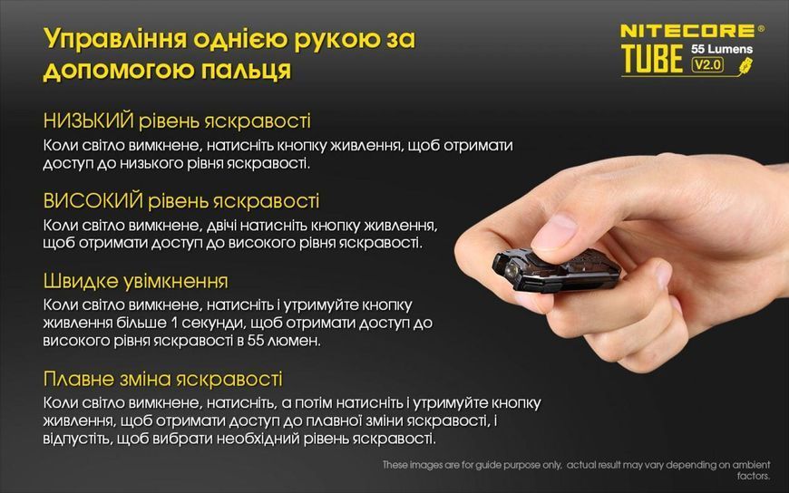 Nitecore TUBE V2.0, чорний Наключний ліхтар 010307.2 фото
