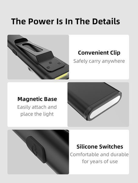 Магнітний кишеньковий EDC ліхтарик із кліпсою Klarus E5 Black (600Лм, 30м, 450мАг) 170301.5 фото