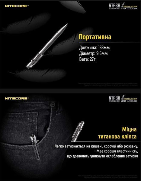 Титановая ручка Nitecore NTP30 011202 фото