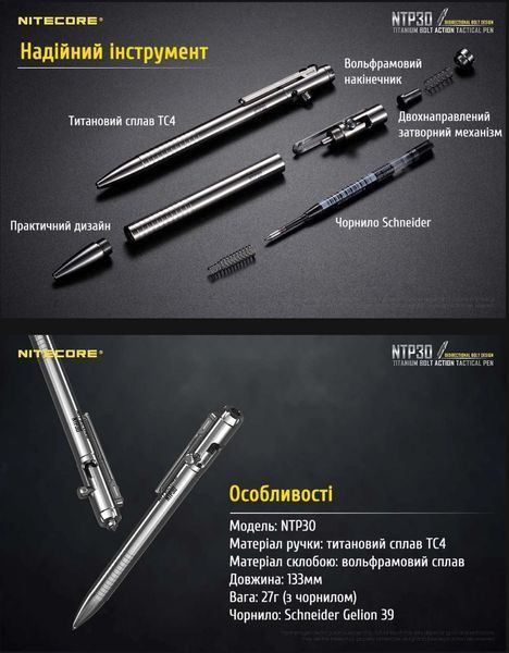 Титановая ручка Nitecore NTP30 011202 фото
