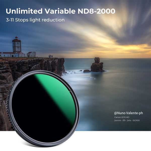 Cвітлофільтр нейтральної щільності K&F Concept Nano-A ND8-2000 52мм 3-11 ступенів (KF01.1354) KF01.1361 фото