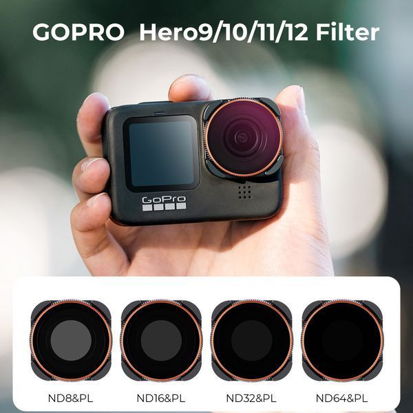 Набір фільтрів K&F Concept ND8&CPL + ND16&CPL + ND32&CPL + ND64&CPL для екшн-камер GOPRO Hero 9/10/11/12/13 (4 шт.) (SKU.1954)