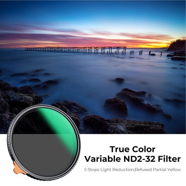 Світлофільтр K&F Concept Nano-X True Color ND2-32 62мм зі змінною нейтральною щільністю (KF01.2157) KF01.2155 фото
