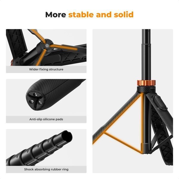 Телескопічний штатив - селфі палиця K&F Concept MS08 для смартфона, екшн-камери з адаптером GoPro та пультом 158см (KF09.127V1) KF09.127V1 фото