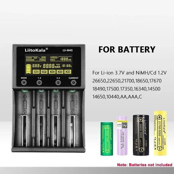 Інтелектуальний зарядний пристрій LiitoKala Lii-M4S для АА, ААА, 18650, 26650 Li-ion, Ni-MH/Ni-Cd