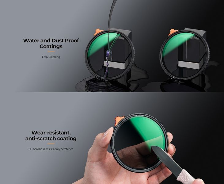 Світлофільтр K&F Concept Nano-X True Color ND2-32 62мм зі змінною нейтральною щільністю (KF01.2157) KF01.2155 фото