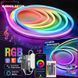 Гнучка світлодіодна неонова стрічка RGB 10м із синхронізацією музики (12-24 В, 84 світлодіодів/м) додаток TUYA, пульт