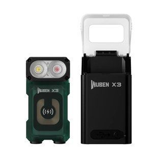 Універсальний ручний кемпінговий EDC ліхтарик Wuben X3 Owl Green і алюмінієвий зарядний кейс чорний (700Люмен, 120м, магніт) 040504.3 фото
