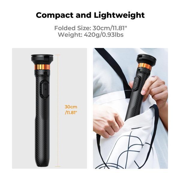 Телескопический штатив - селфи палка K&F Concept MS19 для смартфона с магнитным креплением и пультом 162см (KF09.139) KF09.139 фото
