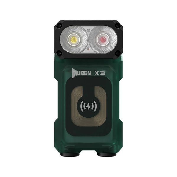 Универсальный ручной кемпинговый фонарик EDC Wuben X3 Owl Green и зарядной бокс черный (700Лм, 120м, магнит) 040504.3 фото