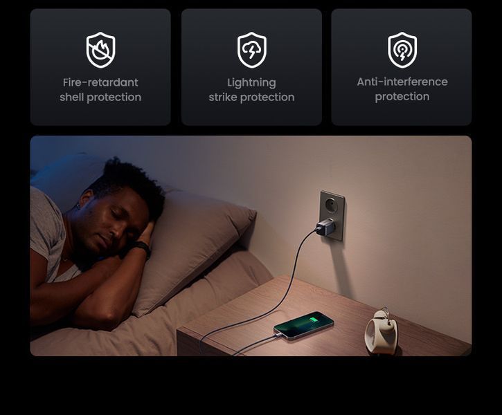 Мережевий зарядний пристрій UGREEN Nexode mini 30W GaN USB-C Fast Charger Grey CD319 100809 фото