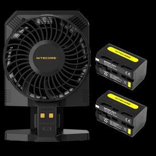Портативний бездротовий вентилятор для фото- відео зйомок Nitecore CW30 + 2АКБ Nitecore NP-F750 011104.11 фото