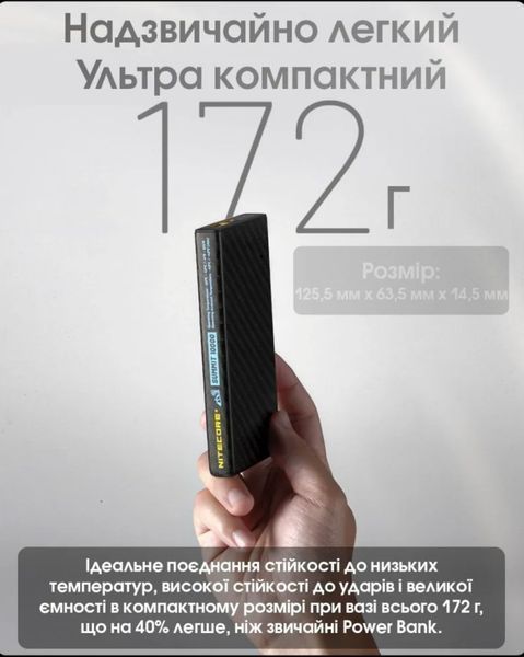 Наружное зарядное устройство морозостойкое Power Bank Nitecore SUMMIT 10000 (38,5W, QC 3.0, 10000mAh, с функци 011305 фото