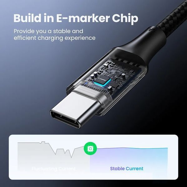 Кабель швидкого заряджання UGREEN US316 від USB Type-C до USB Type-C 100 Вт 50см 100808 фото