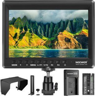 Накамерний польовий монітор NEEWER F100 7" комплект з акумулятором, зарядкою та кульовою головою 10101949 фото