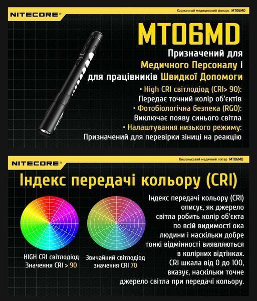 Nitecore MT06MD Кишеньковий медичний діагностичний ліхтар