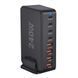 Настільний USB зарядний пристрій хаб 8в1 240W GaN Black (4*USB Type-C, 4*USB Type-A, швидка зарядка) 120101 фото 1