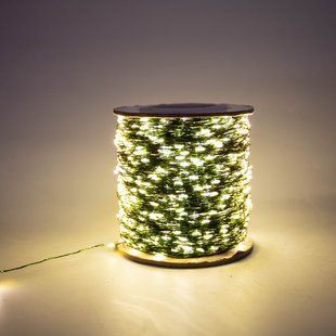 Гірлянда роса 200м 2000LED водостійка (IP44) тепле біле світло, зелена основа 130107.1 фото