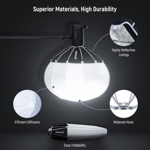 Сферичний софтбокс куля Neewer NS50L Softbox Quick Release з кріпленням Bowens діаметр 50см