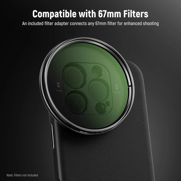 Чохол Neewer PA084 Black для iPhone 16 Pro Max з адаптерами для об'єктивів 17 і фільтрів 67мм 10105112 фото