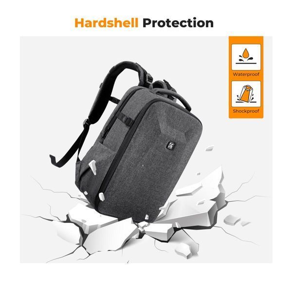 Рюкзак для фотоапарата, штатива, ноутбука K&F Concept Hardshell 22л Nature Wander 10 (темно-сірий) (KF13.134V4)