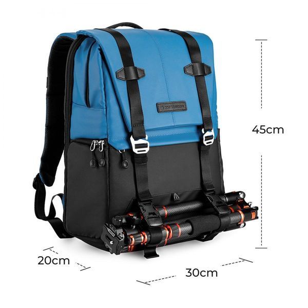 Профессиональный рюкзак для камеры, штатива, ноутбука K&F Concept 20 л Urban Wander 01 (синий) (KF13.087AV7) KF13.087AV7 фото