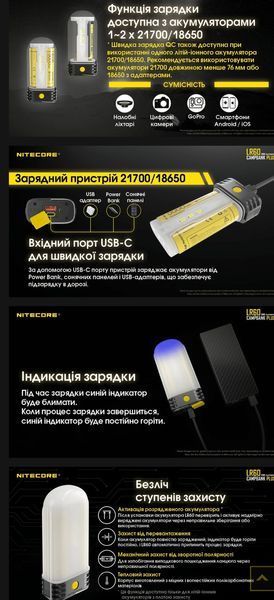 Nitecore LR60 3в1+ АКБ Nitecore 2*5000mAh - Кемпінговий ліхтар + Power Bank + зарядний пристрій 010101 фото