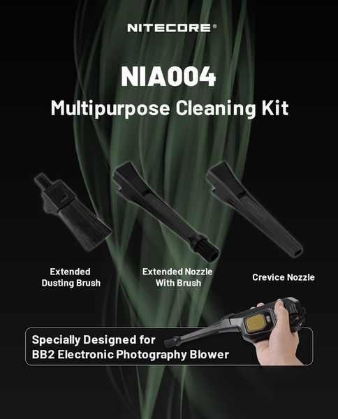 Многофункциональные насадки для чистки техники Nitecore NIA004 для компрессора Air Duster Nitecore BB2 011005 фото